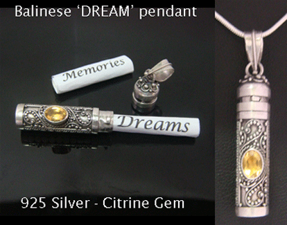 Balinese Dream Pendant Sterling Silver with Citrine Gemstone - Click Image to Close